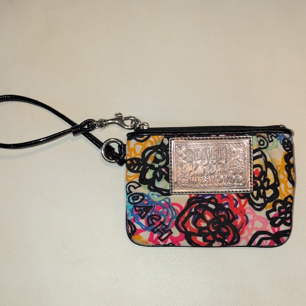 Coach Poppy Floral Multicolor Wristlet